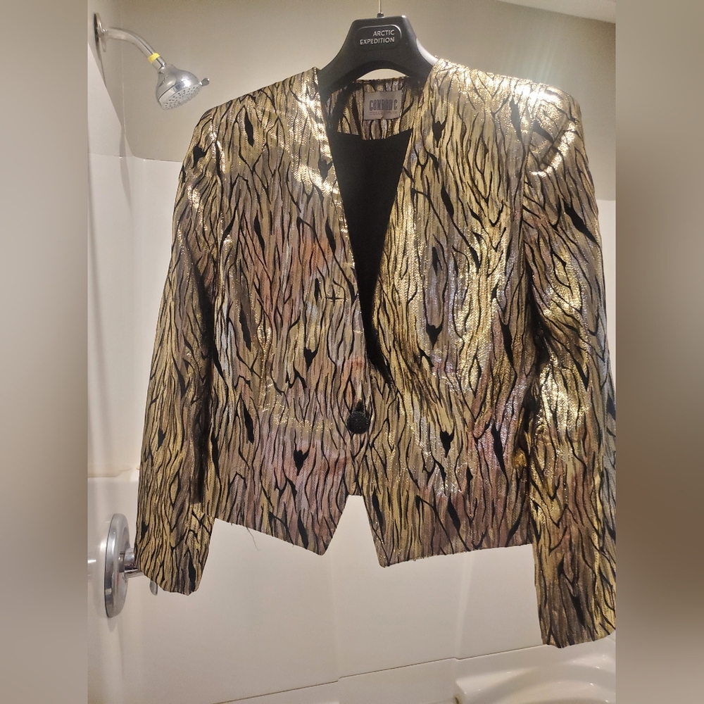 Stunning Metallic Gold Brocade Jacket by Conrad C | Vintage 90s/00s | Size 8